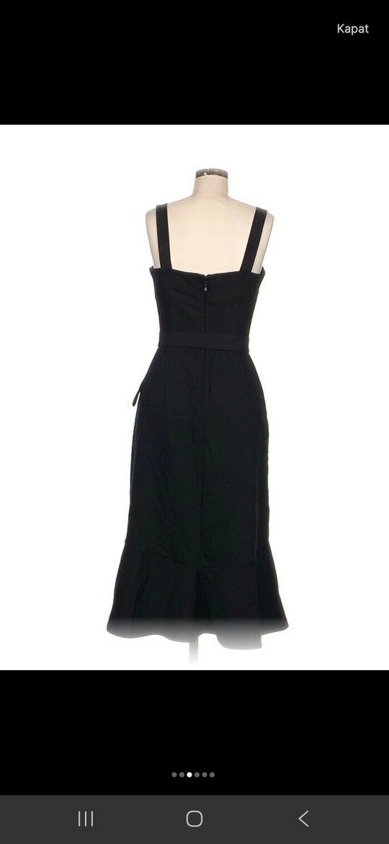 Kemerli Siyah Uzun Elbise - Görsel 2