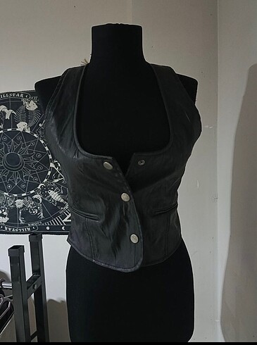 gothic vintage deri yelek