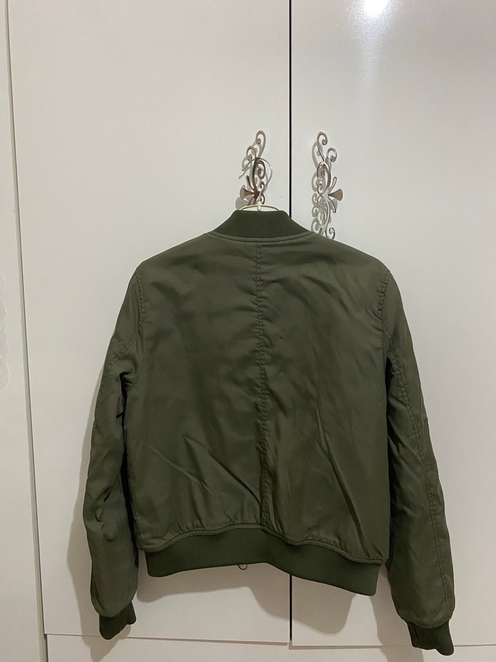 Yeşil Fermuarlı Kadın Ceket - Görsel 4