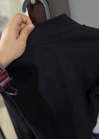 Siyah kadın Boğazlı Sweatshirt - Görsel 3