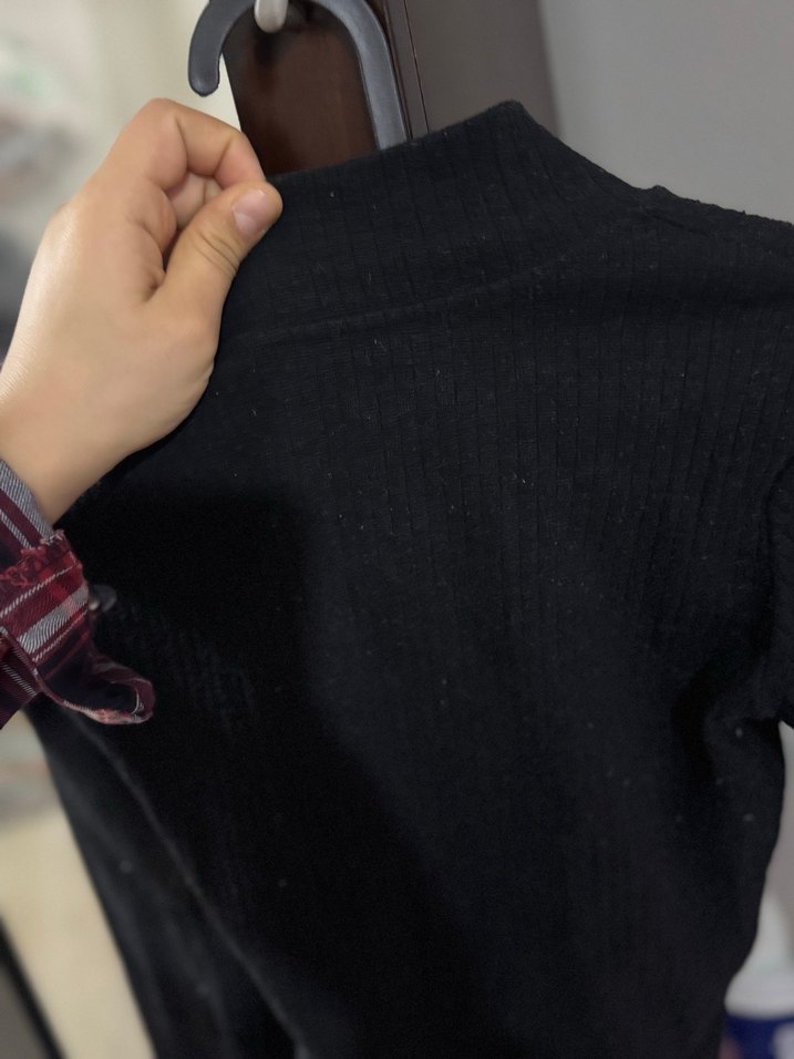 Siyah kadın Boğazlı Sweatshirt - Görsel 3