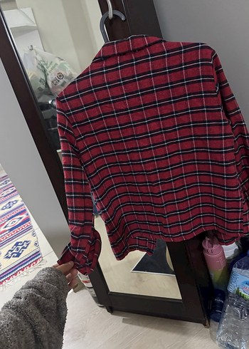 Kırmızı Kareli Kadın Gömlek - Görsel 5