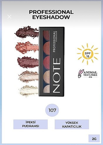  Beden Renk Note Professional Eyeshadow Göz Farı 107