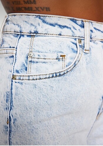 36 Beden mavi Renk Trendyol Milla Yırtmaclı Yüksek Bel Flare Jeans