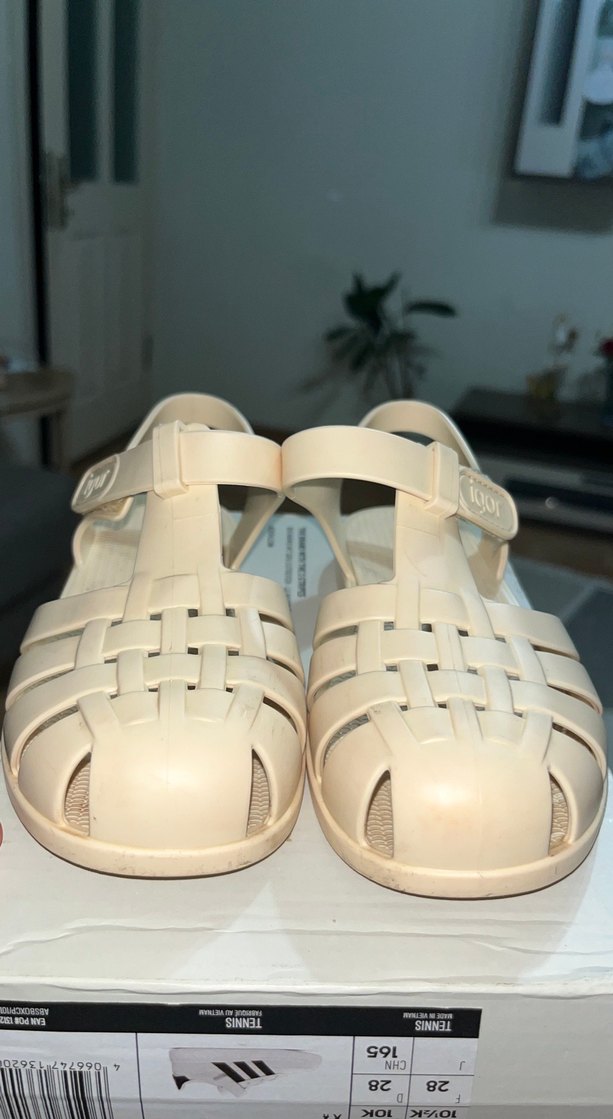 Kız Çocuk Bej Bantlı Kauçuk Sandalet - Görsel 2