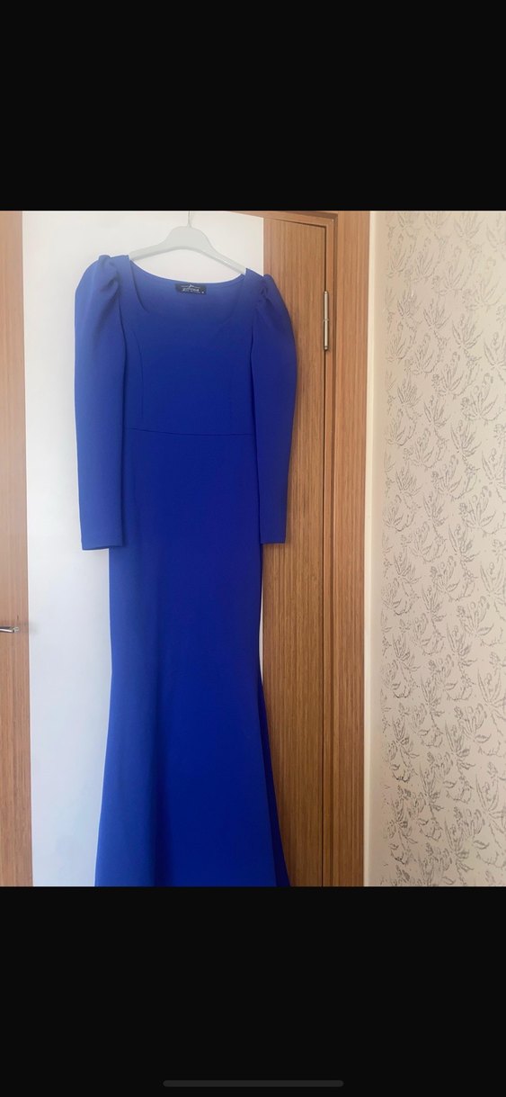 Uzun Kemerli  mavi  Balık Elbise - Görsel 3