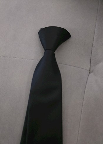Düz Siyah çocuk Kravat - Görsel 2