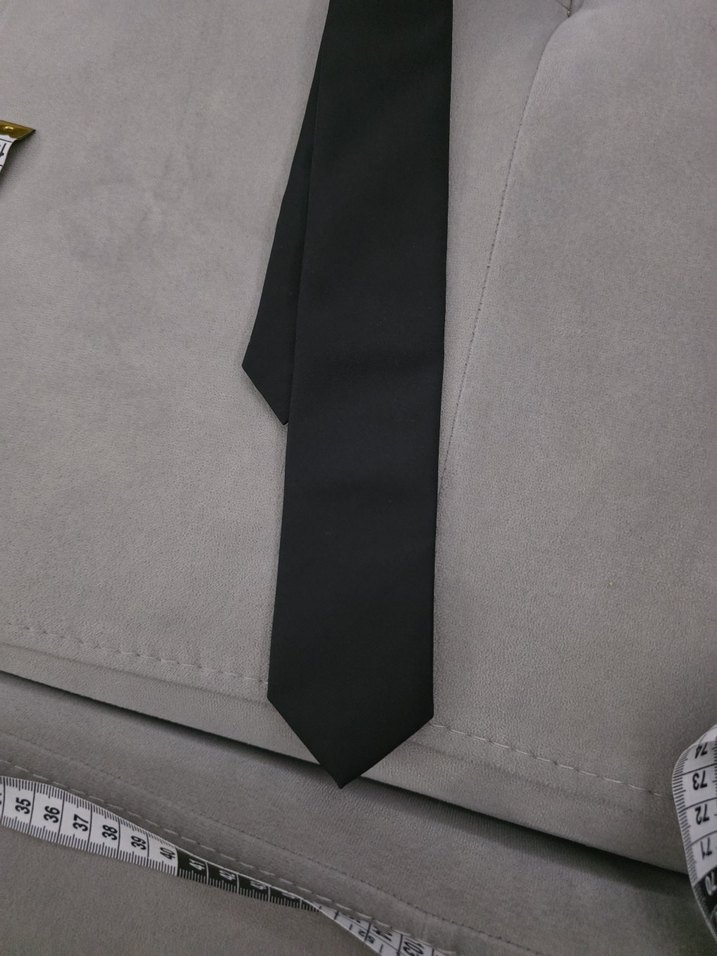 Düz Siyah çocuk Kravat - Görsel 3