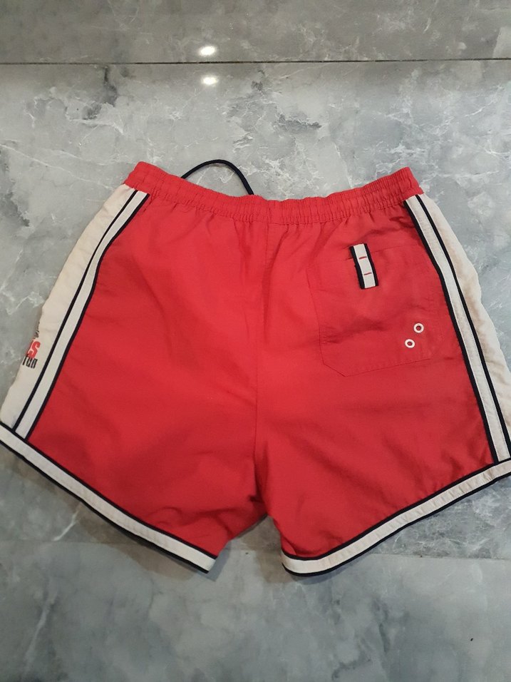 Kırmızı Bel Bantlı Erkek Mini Spor Şort - Görsel 2