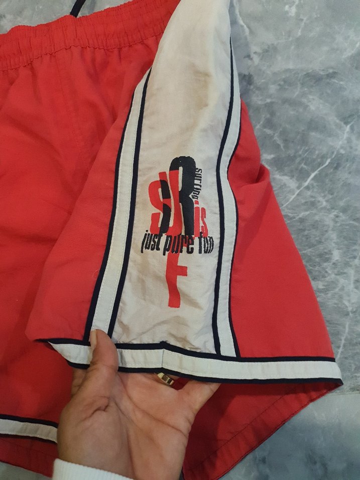 Kırmızı Bel Bantlı Erkek Mini Spor Şort - Görsel 5