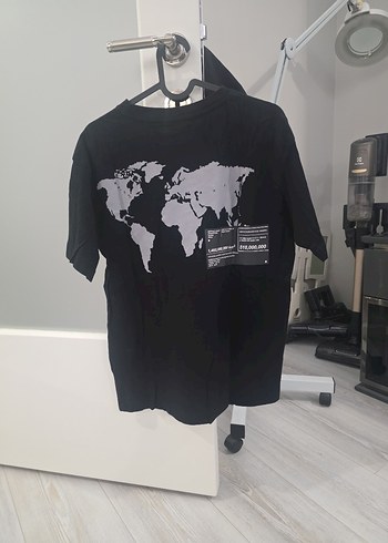 Erkek Siyah Baskılı Rahat Kesim Tişört - Görsel 3