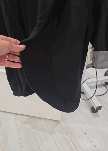 Siyah pamuklu  yarım Kollu Salaş Blazer - Görsel 4