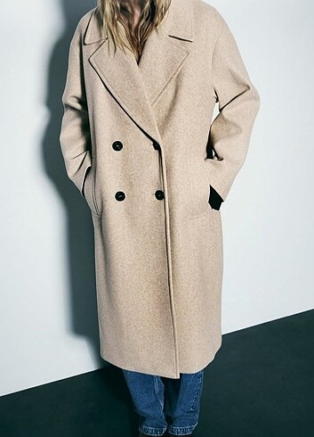 xs Beden camel Renk zara yumusak dokulu oversize kaban