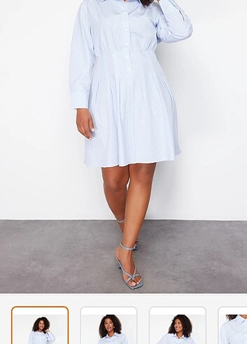 Gömlek elbise - Görsel 5