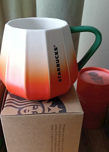 Starbucks Starbucks Turuncu Degrade Seramik Kupa