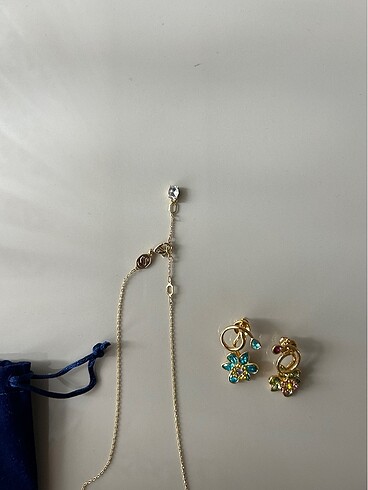 Beden çeşitli Renk swarovski kolye küpe set