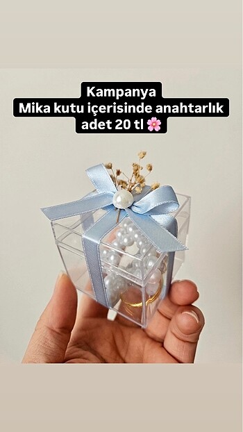 Mika kutu içerisinde yıldız anahtarlık