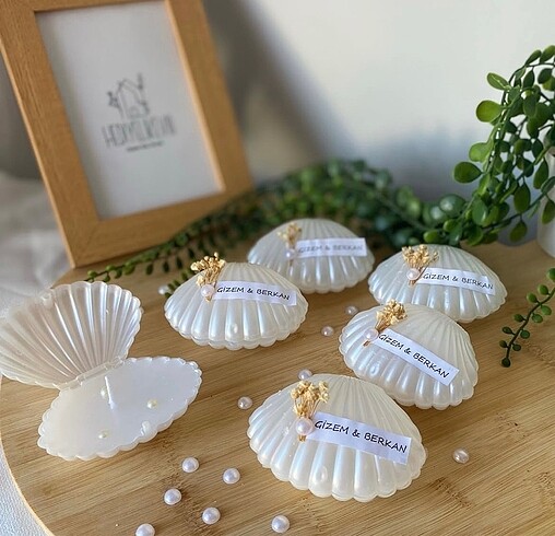 Nişan hediyeliği istiridye mum
