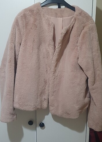 H&M H&m pembe peluş kürk mont