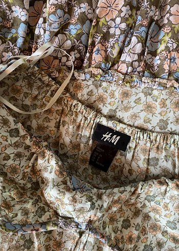 H&M Bej Bohem Midi Elbise