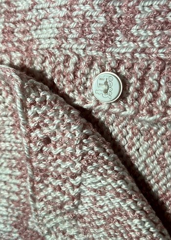 Kız Çocuk Pembe Kısa Kollu Örgü Hırka - Görsel 5