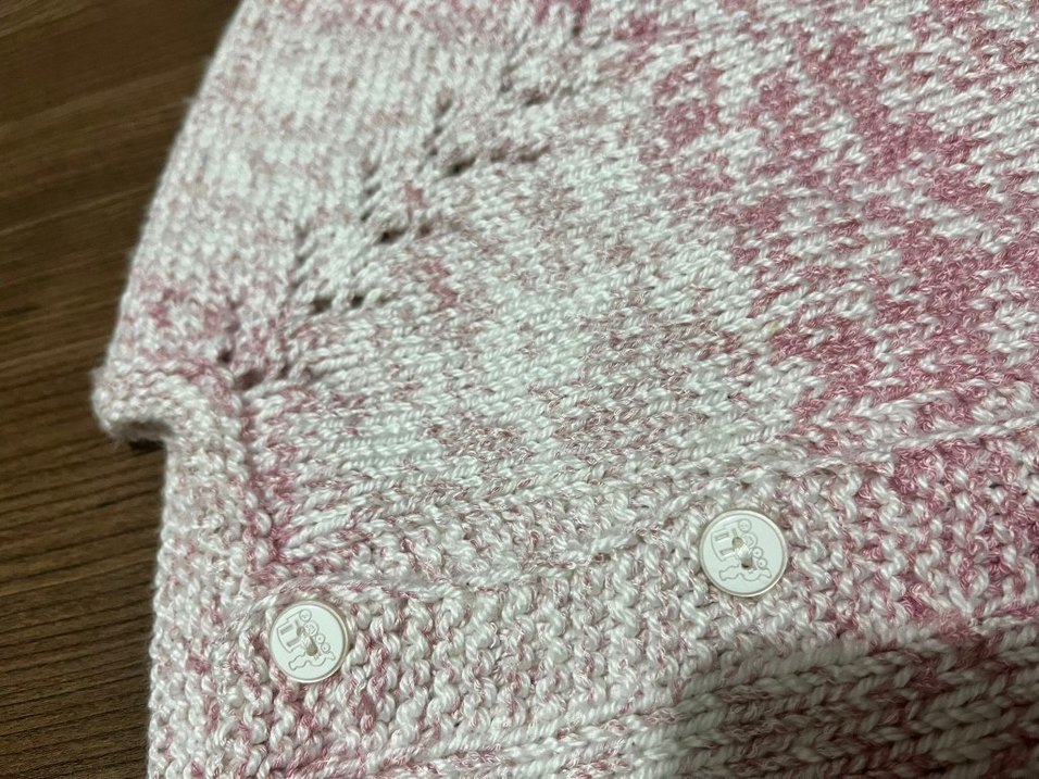 Kız Çocuk Pembe Kısa Kollu Örgü Hırka - Görsel 4