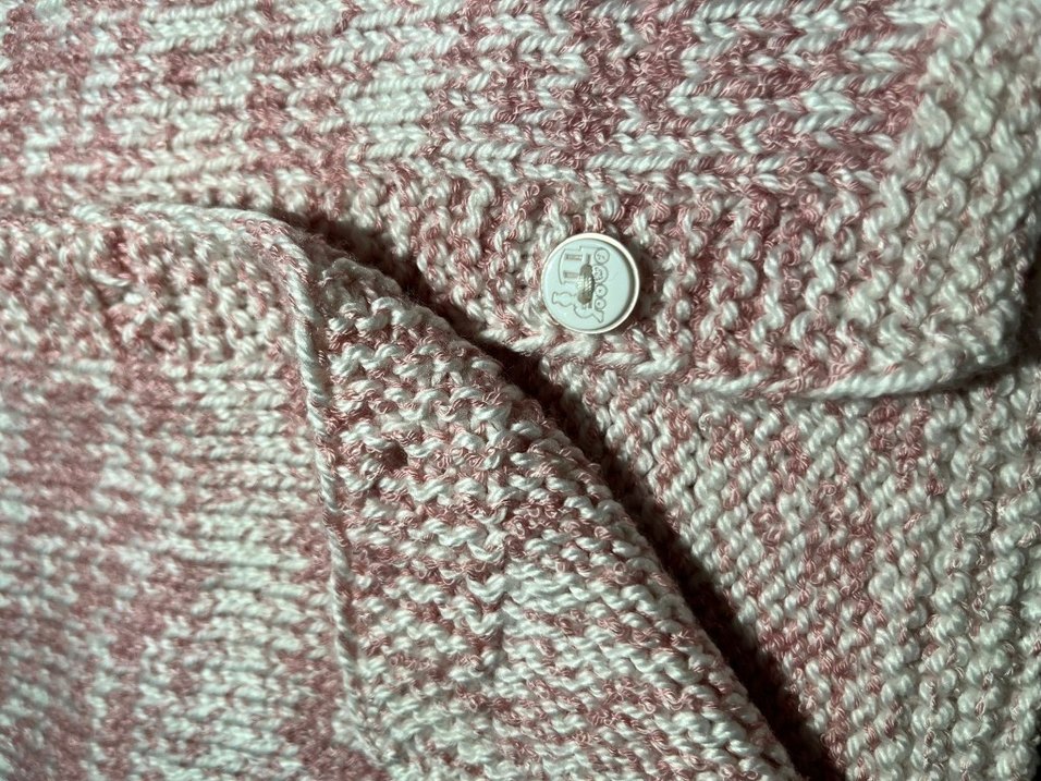 Kız Çocuk Pembe Kısa Kollu Örgü Hırka - Görsel 5