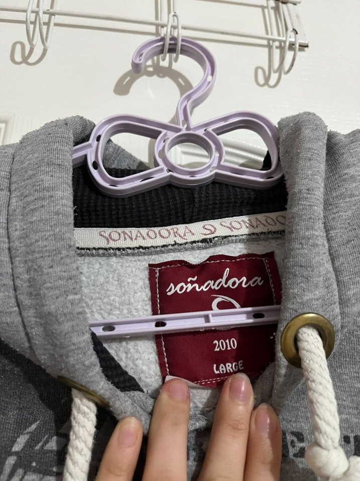 Gri Kapüşonlu Baskılı Kadın Sweatshirt - Görsel 5