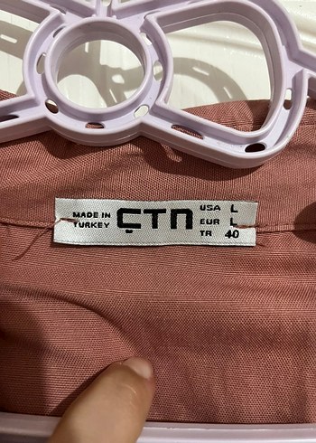 Düğmeli Bej Uzun Kollu Keten Gömlek - Görsel 6