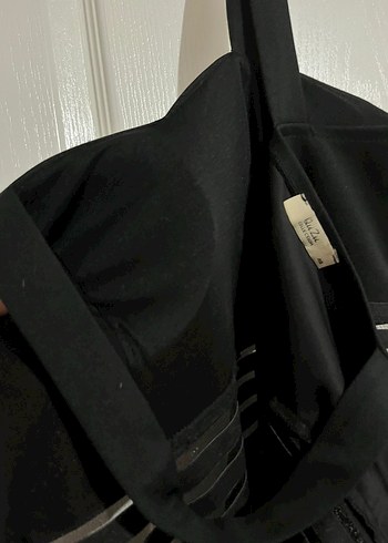 Siyah V Yakalı Midi Strappy Gece Elbisesi - Görsel 12