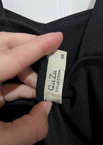 Siyah V Yakalı Midi Strappy Gece Elbisesi - Görsel 9