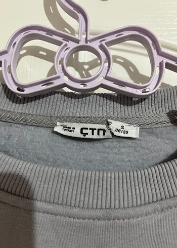 Gri Uzun Kollu Baskılı Sweatshirt - Görsel 3