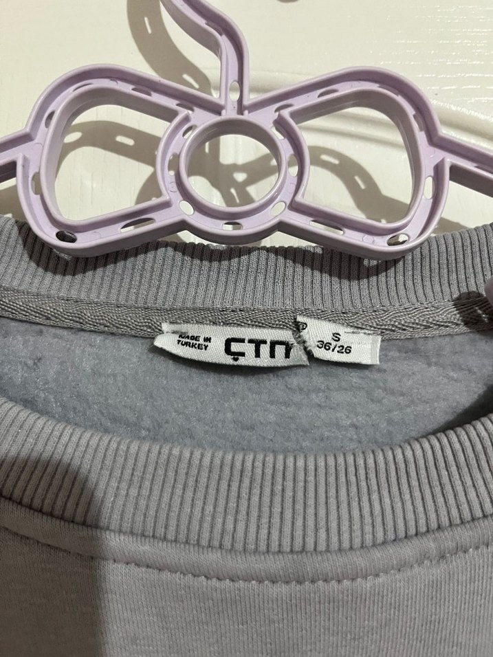 Gri Uzun Kollu Baskılı Sweatshirt - Görsel 3