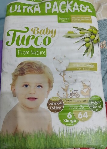 Baby Turco 6 numara bebek bezi +bebek bakım örtüsü hediyeli