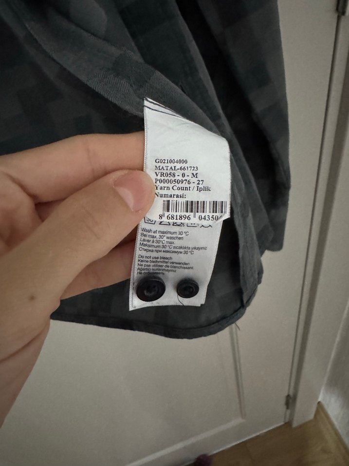 Pierre cardin Antrasit Gri Dijital Desenli Uzun Kollu Gömlek — görsel 3/4