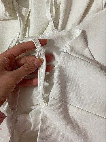m Beden beyaz Renk beyaz mini mezuniyet elbisesi