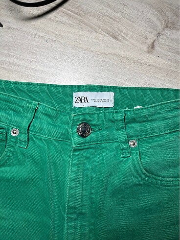 32 Beden Zara wide leg yeşil kot