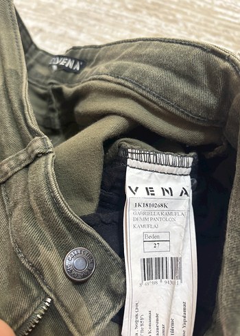 27 Beden haki Renk Kadın Haki Kamuflaj Desenli Skinny Jean