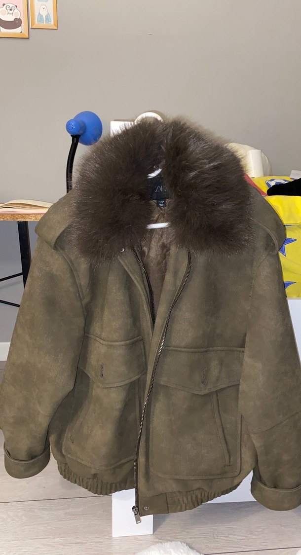 Haki  Süet Kadın Ceket - Görsel 2