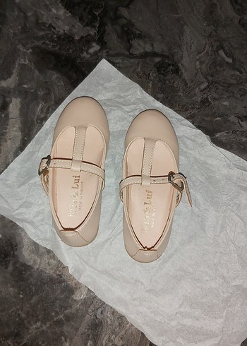 Bej Kız Çocuk Tokalı Babet Ayakkabı - Görsel 3