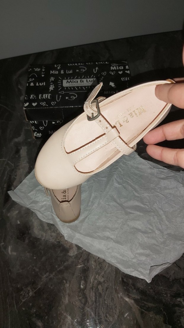 Bej Kız Çocuk Tokalı Babet Ayakkabı - Görsel 5