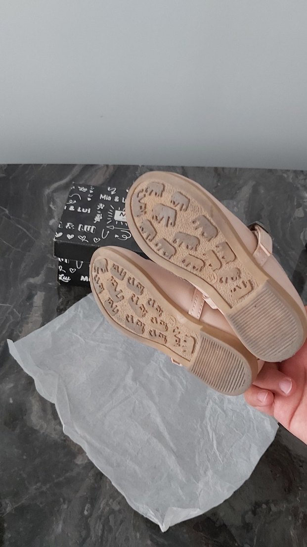 Bej Kız Çocuk Tokalı Babet Ayakkabı - Görsel 4