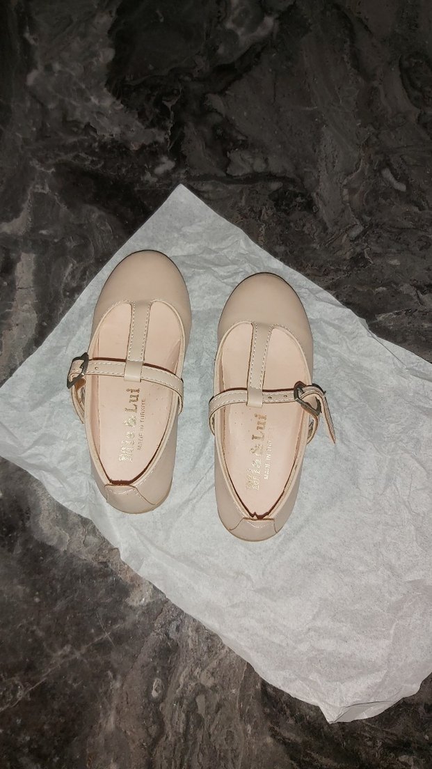 Bej Kız Çocuk Tokalı Babet Ayakkabı - Görsel 3