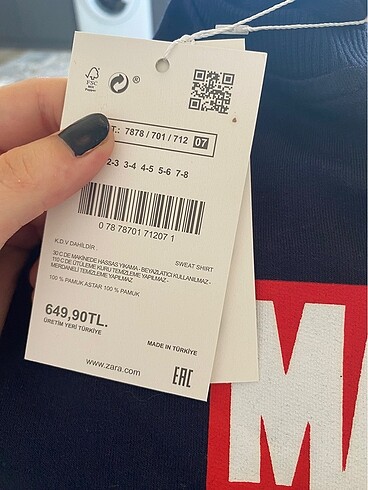 Zara marvel takım 4-5 yaş