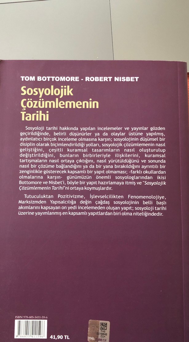 Sosyolojik Çözümlemenin Tarihi Kitabı 754 sayfa
SIFIR - Görsel 2
