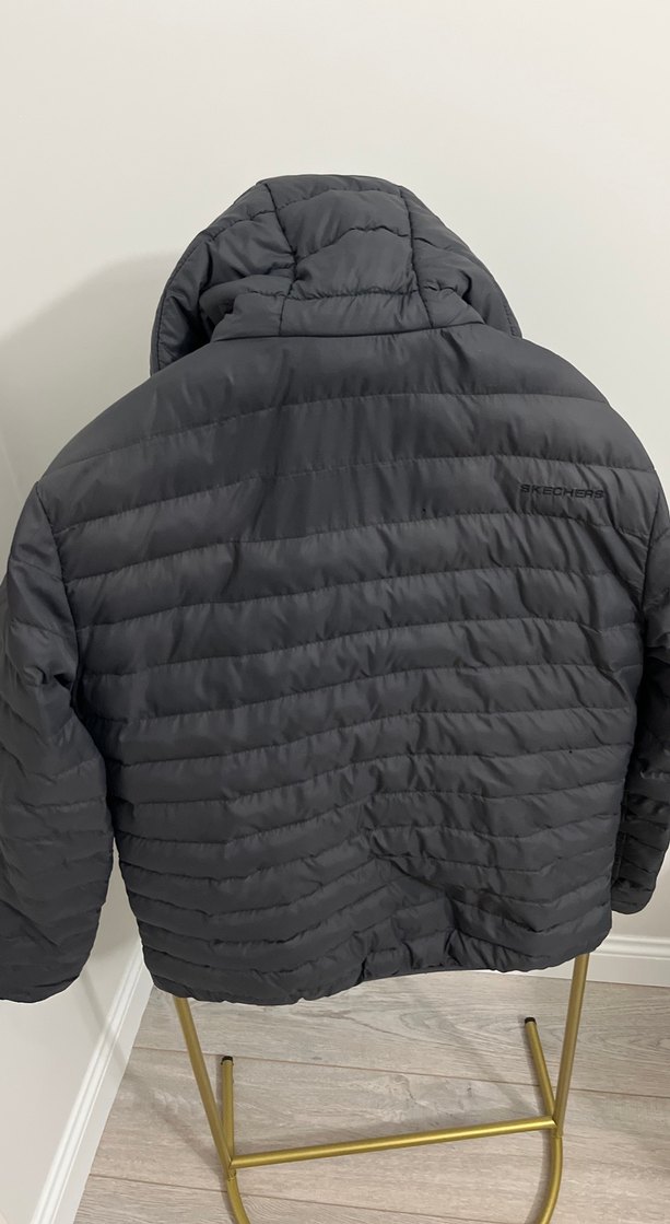 Skechers gri Kapüşonlu Erkek Mont - Görsel 4