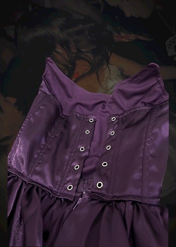 Mor Straplez Korse Elbise 38 M - Görsel 4