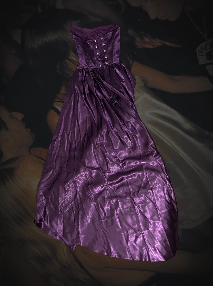 Mor Straplez Korse Elbise 38 M - Görsel 2