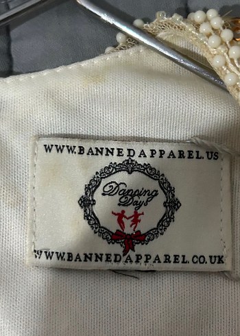 1920ler Vintage Tarz Bej Abiye Elbise - Görsel 6