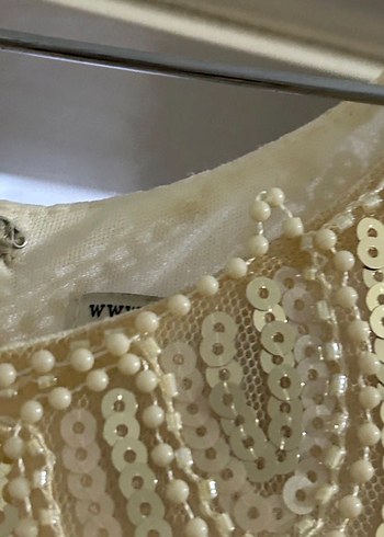 1920ler Vintage Tarz Bej Abiye Elbise - Görsel 3